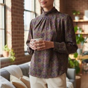 Vintage Laura & Jayne patterned blouse size 14
